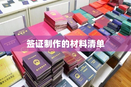 新丰签证制作的材料清单