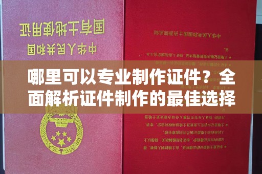 新丰哪里可以专业制作证件？全面解析证件制作的最佳选择
